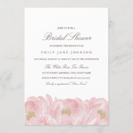 Elegant Pink Peony Bridal Shower Invitation
