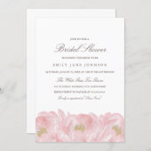 Elegant Pink Peony Bridal Shower Invitation (Front/Back)