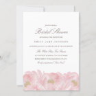 Elegant Pink Peony Bridal Shower Invitation
