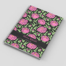 Elegant Pink Peony Flowers Personalized