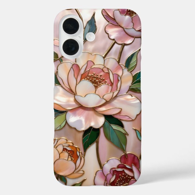 Elegant Pink Peony iPhone Case Romantic Floral (Back)