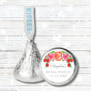 Elegant Pink Peony Peach Floral Bridal Brunch Hershey®'s Kisses®