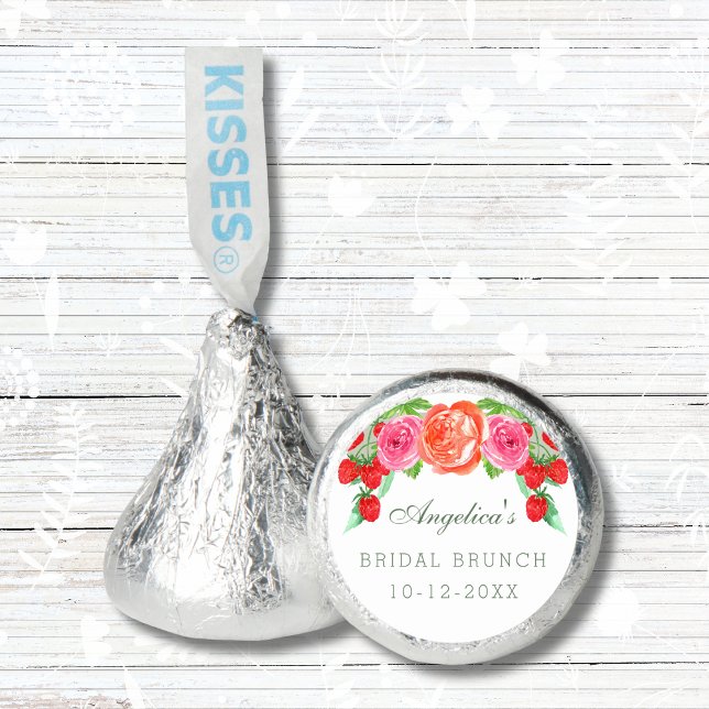 Elegant Pink Peony Peach Floral Bridal Brunch  Hershey®'s Kisses® (Creator Uploaded)