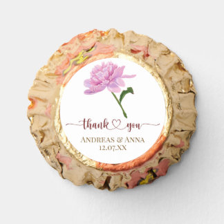 Elegant Pink Peony Wedding Thank You Reese's Peanut Butter Cups