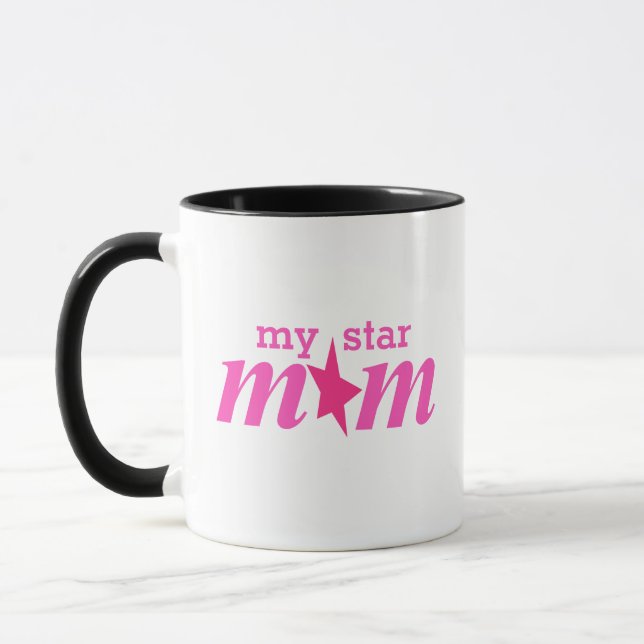 Elegant Pink Personalized My Star Mom Mug (Left)