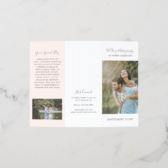 Elegant Pink Photography Business Brochure (Outside)
