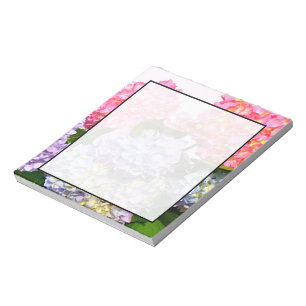Elegant pink pink purple blue florals hydrangeas notepad