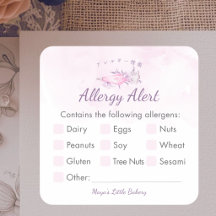 Elegant Pink Piping Bag Allergy Alert