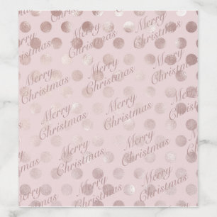Elegant Pink Polka Dot Merry Christmas Envelope Liner