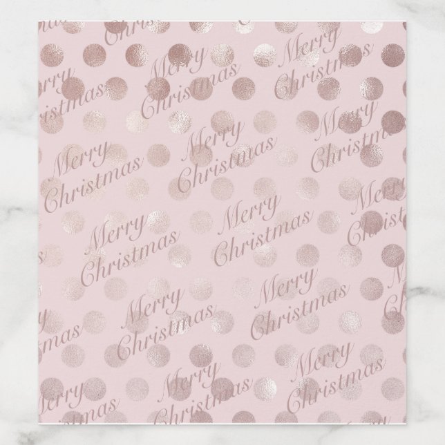 Elegant Pink Polka Dot Merry Christmas Envelope Liner (Design)