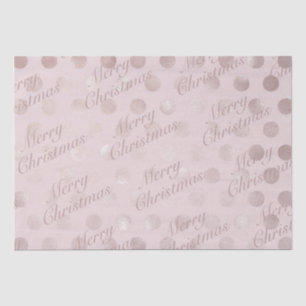 Elegant Pink Polka Dot Merry Christmas Tissue Paper
