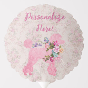 Elegant Pink Poodle Party Supplies Balloon