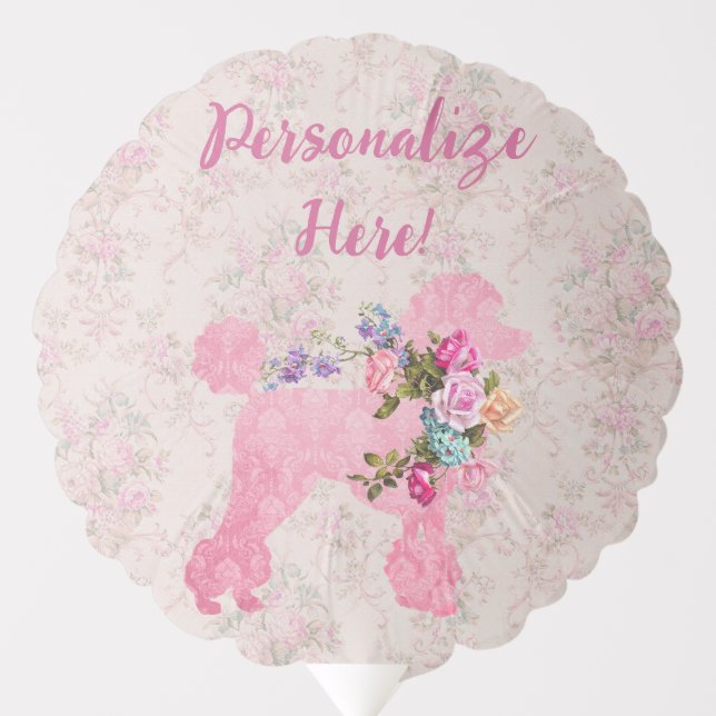 Elegant Pink Poodle Party Supplies  Balloon (Front)