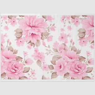 Elegant Pink Pretty Vintage Style Florals Tissue Paper