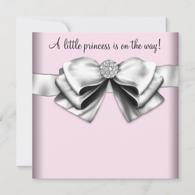 Elegant Pink Princess Baby Shower Invitation (Front)