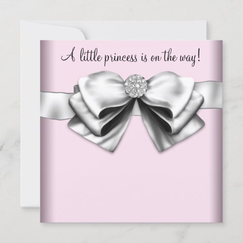 Elegant Pink Princess Baby Shower Invitations