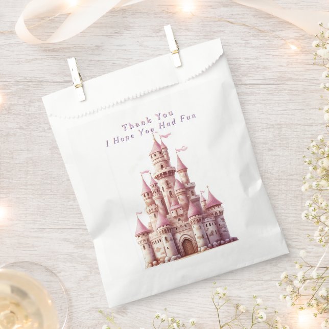 Elegant Pink Princess Castle  Favor Bag (Clipped)