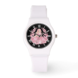 Elegant Pink Princess Doll Cherry Blossom Women's Watch