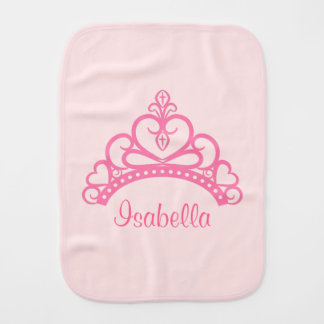 Elegant Pink Princess Tiara, Crown for Baby Girls Burp Cloth