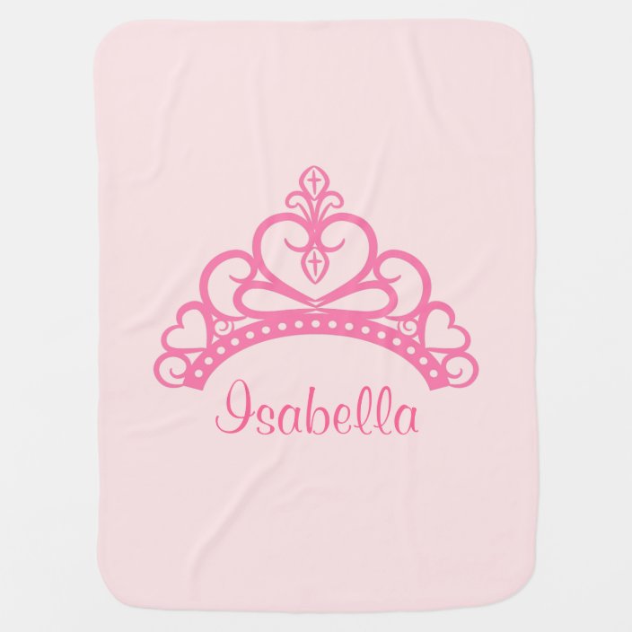 Elegant Pink Princess Tiara, Crown for Baby Girls Receiving Blanket