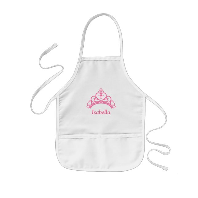 Elegant Pink Princess Tiara, Crown for Girls Kids' Apron (Front)