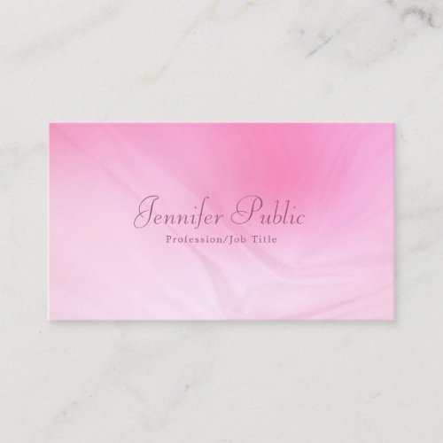 Elegant Pink Professional Template Handwritten Business Card