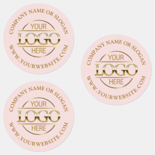 Elegant Pink Promotional Company Business Logo Labels