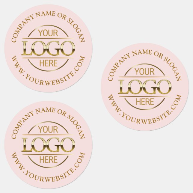 Elegant Pink Promotional Company Business Logo Labels (Group)