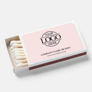 Elegant Pink Promotional Company Business Logo Matchboxes