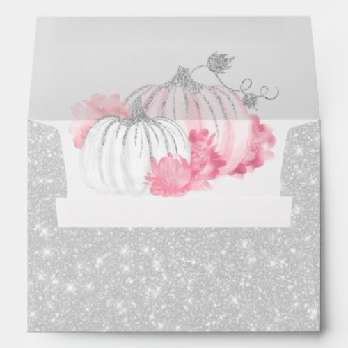 Elegant Pink Pumpkin Baby Shower Invitation Envelope