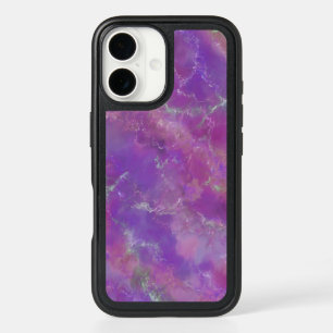 Elegant pink, purple and silver Marble Pattern  iPhone 16 Case