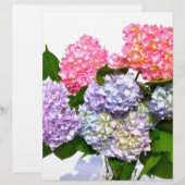 Elegant pink purple blue floral hydrangea bouquet (Front/Back)