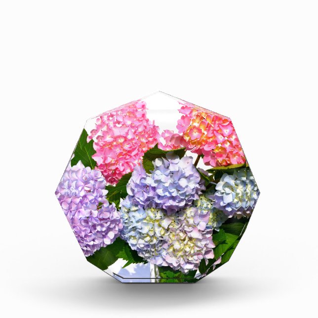 Elegant pink purple blue floral hydrangea bouquet award (Front)