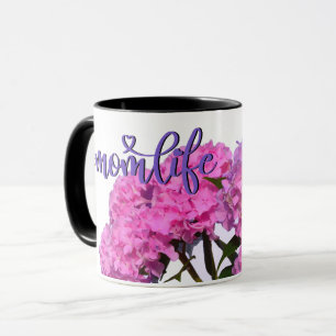 Elegant pink purple blue floral mug