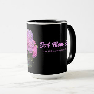 Elegant pink purple blue floral mug