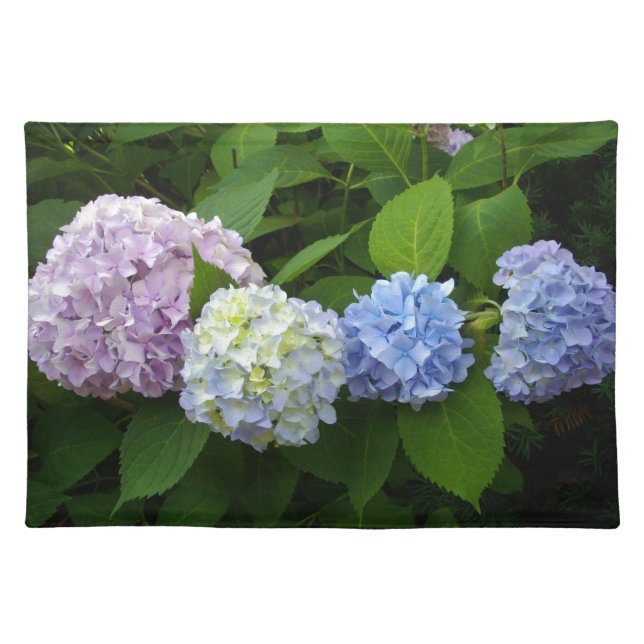 Elegant pink purple blue Hydrangeas florals  Cloth Placemat (Front)