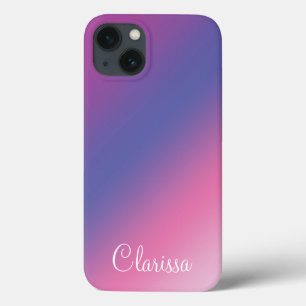 elegant pink purple blue ombre gradient colorful iPhone 13 case