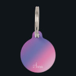 elegant pink purple blue ombre gradient colorful pet name tag<br><div class="desc">Colorful pink,  purple and blue gradient pattern</div>
