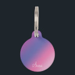 elegant pink purple blue ombre gradient colorful pet name tag<br><div class="desc">Colorful pink,  purple and blue gradient pattern</div>