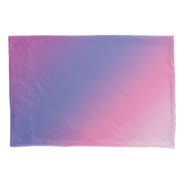 elegant pink purple blue ombre gradient colorful pillowcase (Front)