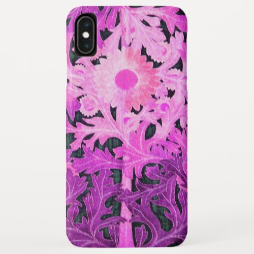 ELEGANT PINK PURPLE DAISY Floral Leaves iPhone XS Max Case