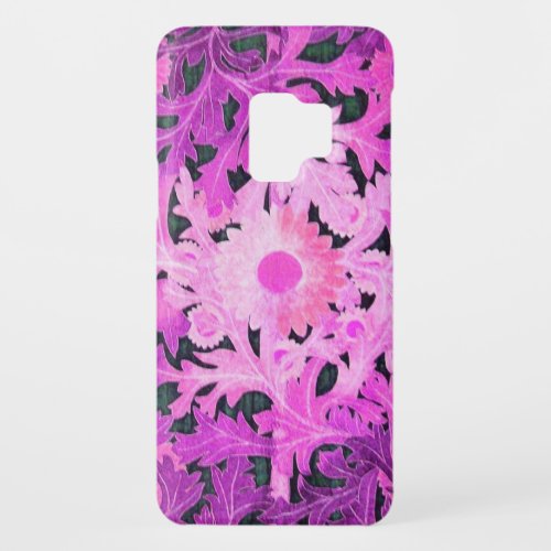 ELEGANT PINK PURPLE DAISY Floral Leaves Case_Mate Samsung Galaxy S9 Case