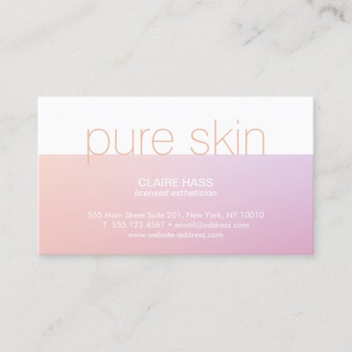 Elegant Pink Purple Esthetician Spa Business Card