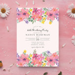 Elegant Pink Purple Floral 80th Birthday Party Invitation<br><div class="desc">Celebrate a milestone birthday with our stunning Elegant Pink Purple Floral 80th Birthday Party. This beautifully designed invitation sets the perfect tone for an elegant and memorable celebration.</div>