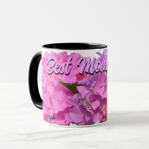 Elegant pink purple floral hydrangeas mug