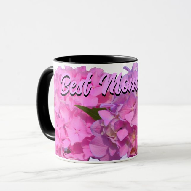 Elegant pink purple floral hydrangeas  mug (Front Left)