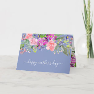 Elegant Pink Purple Floral Mother's Day Card