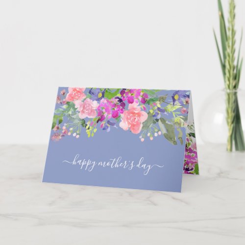 Elegant Pink Purple Floral Mothers Day Card