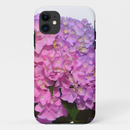 Elegant pink purple florals hydrangeas iPhone 11 case