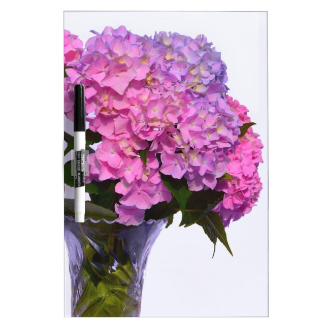 Elegant pink purple florals hydrangeas dry erase board (Front)